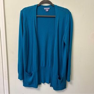 Laura Scott bright blue open cardigan